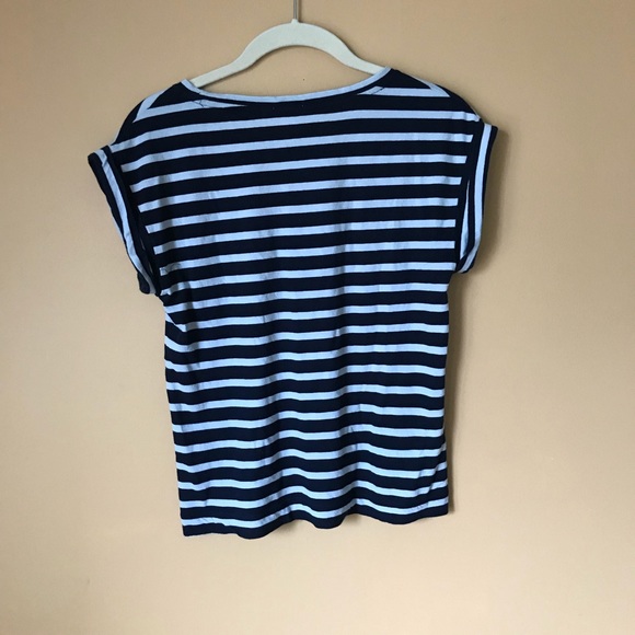 J. Crew Factory Striped Rolled Sleeve T-Shirt -995 - Picture 6 of 7